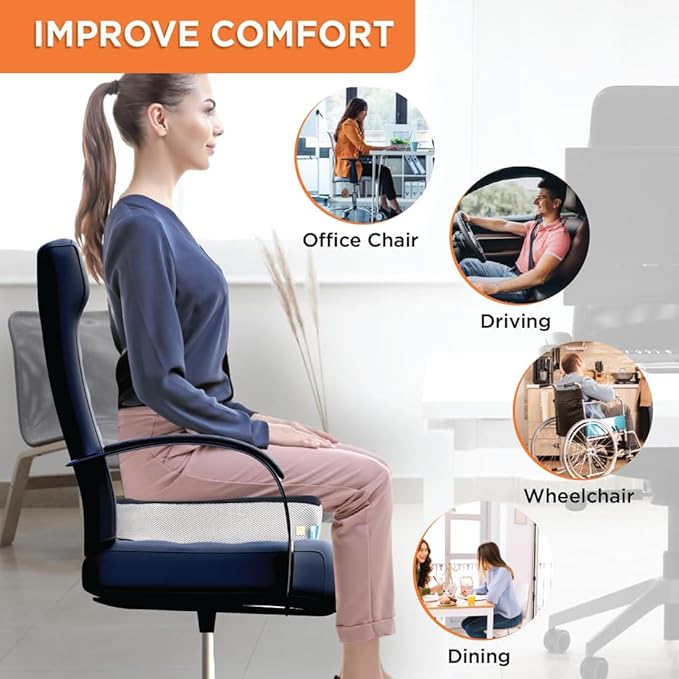 Vissco Foam Orthopaedic Coccyx Cushion Seat For Spondylitis, Sacral Joint Pain, Lower Back & Tailbone Pain Relief, Car Seat, Wheel Chair Seat & Office Chair
