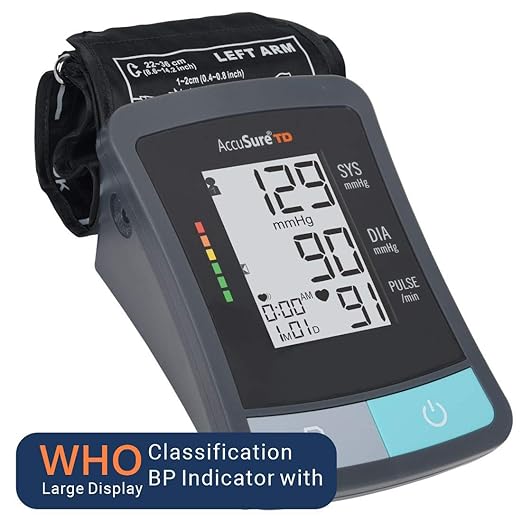 AccuSure TD Automatic Upper Arm Blood Pressure BP Monitor Grey