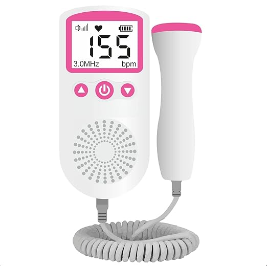 AccuSure Fetal Doppler Heartbeat Monitor for Pregnancy 50-240BPM Measuring Range 2.5MHz Fetal Heart Rate Detector with TFT Display