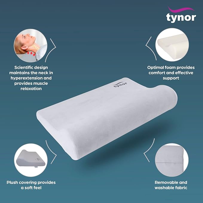 Tynor Cervical Pillow Regular, for Neck Pain Relief | Ergonomic Orthopedic Support for Cervical Spine Alignment, Sleeping Comfort & Posture Correction | Pack of 1