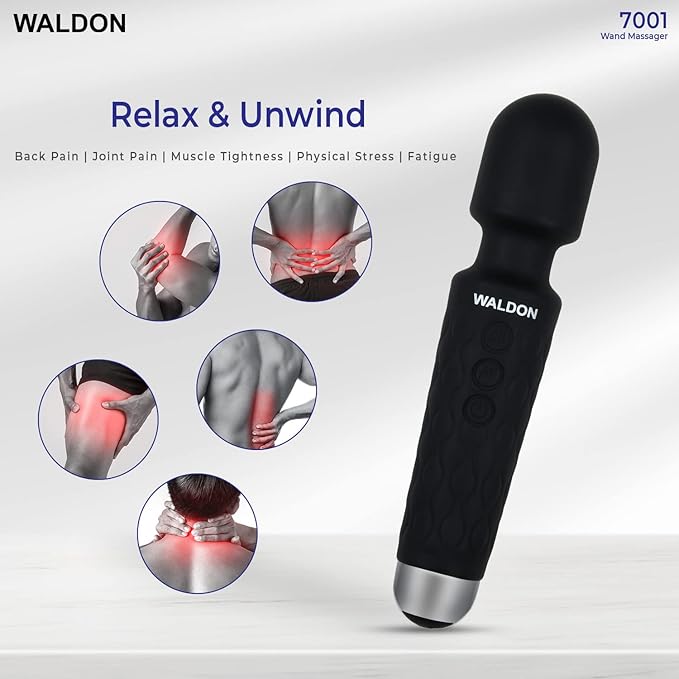 Waldon By Dr. Odin Personal Handheld Wand Massager Cordless With 20 Vibration Pattern Modes And 100% Waterprooff