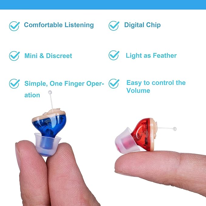 AUDITECH Invisible Smallest Mini Hearing Aid Machine For Ear Cic Completely In The Canal Mild To Moderate, Severe Hearing Loss For Old Age, Ear Hearing Machine(Left Single Ear Hearing Aid)