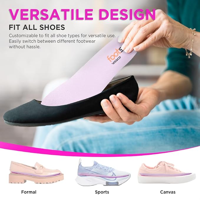 VISSCO FOOTSOL Premium Gel Insoles for All-Day Comfort & Pain Relief (Women) Dual-Gel Cushioning 1 Pair - Size (5-9 UK)