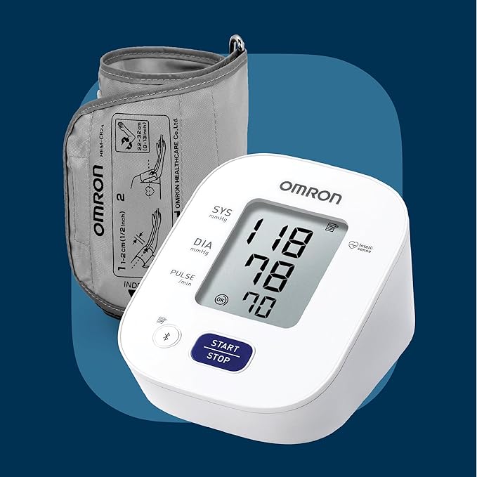 Omron HEM 7140T1 Bluetooth Blood Pressure Monitor Recommended Brand by Doctors, with Japanese Technology, Cuff Wrapping Guide, Hypertension Indicator & Intellisense Technology for Accuracy Measurement