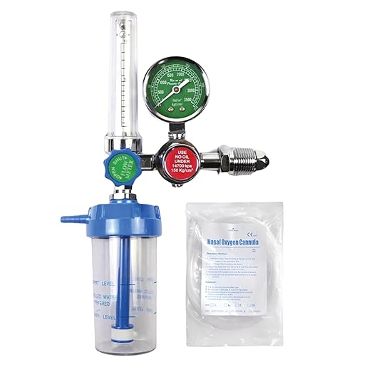 AUDITECH New TYPE-M YR88 Flowmeter for Oxygen Cylinder Humidifier Bottle for Oxygen Cylinder with O2 Regulator, Oxygen Flow Meter with Fine Adjustment Valve