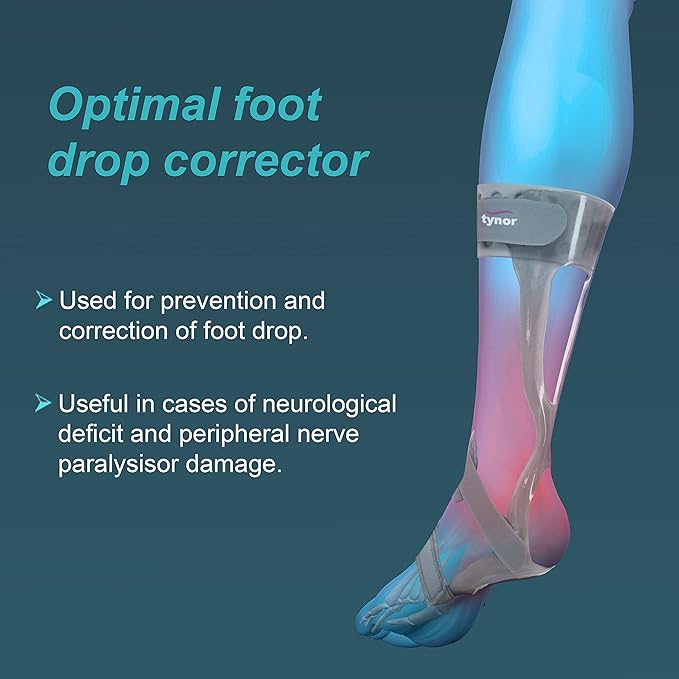TYNOR Foot Drop Splint, for Ankle Support | Foot Drop Treatment Brace, Provides Stability for Foot Drop | Comfortable Design, Medical Orthopedic Splint for Foot - Pack of 1