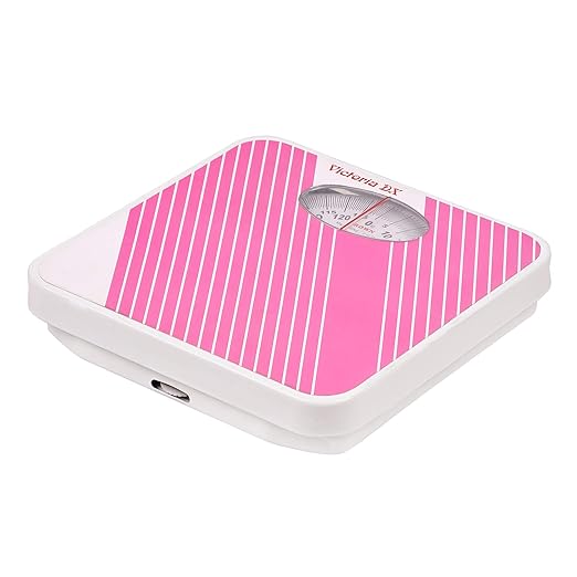 CROWN Victoria Deluxe Personal Weighing Scale For Human Body, Manual Analog Weighing Scale upto 130 kgs capacity (Pink)