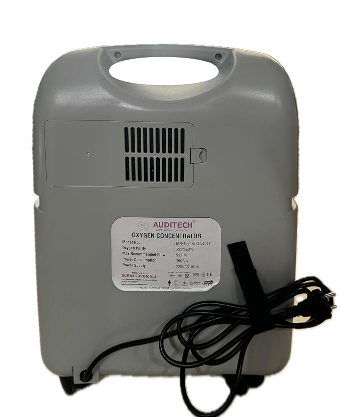 AUDITECH High Purity 5 Litre/min Medical Grade Oxygen Concentrator Machine for Home & Personal Use