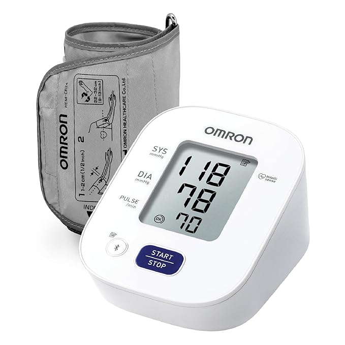 Omron HEM 7140T1 Bluetooth Blood Pressure Monitor Recommended Brand by Doctors, with Japanese Technology, Cuff Wrapping Guide, Hypertension Indicator & Intellisense Technology for Accuracy Measurement