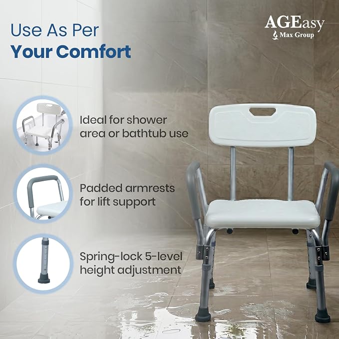 AGEasy (Max Group) Safesit Shower Chair for Seniors