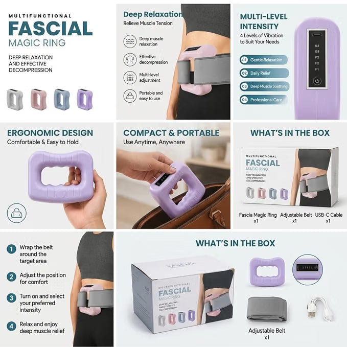 Multifunctional Full-Body Fascial Ring Massager (Multicolour)