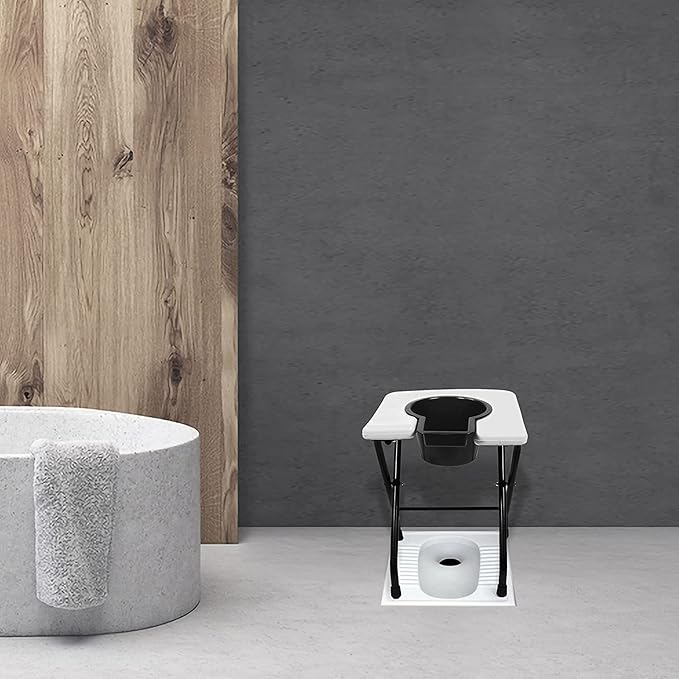 AUDITECH Folding Commode Stool, Portable Indian Toilet To Western Convertor,Commode| Toilet Stool | Toilet Commode For Patients | Indian Commode Stool | Portable Toilet Seat for Kids And Handicap People (random colour)