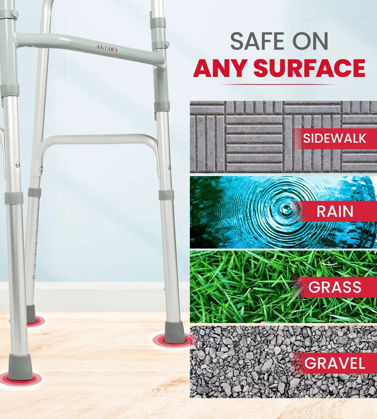 AGEasy Foldable Aluminium walker for seniors
