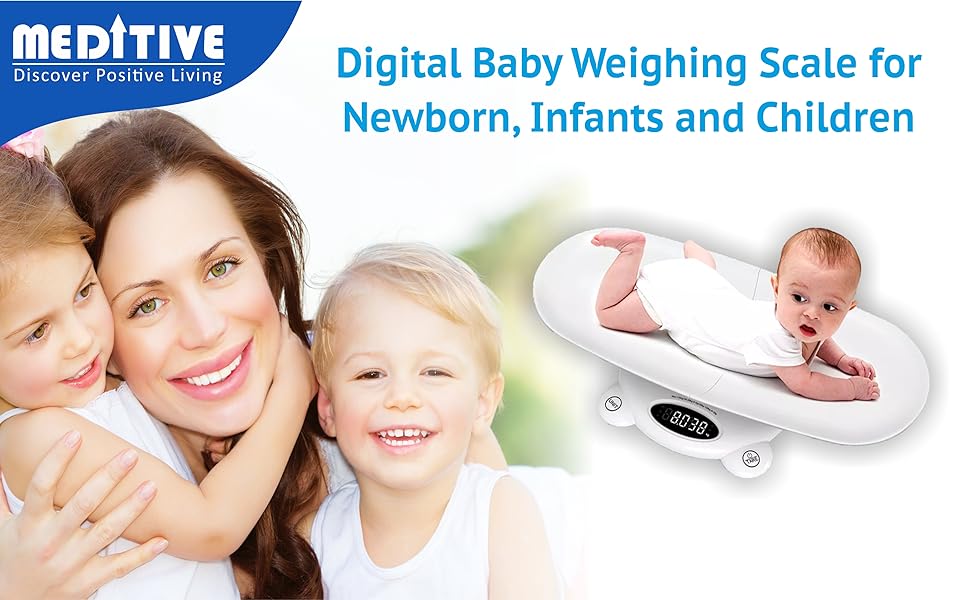 Meditive Digital Mother & Baby Weighing Scale for newborn, infant and children (3 in 1)