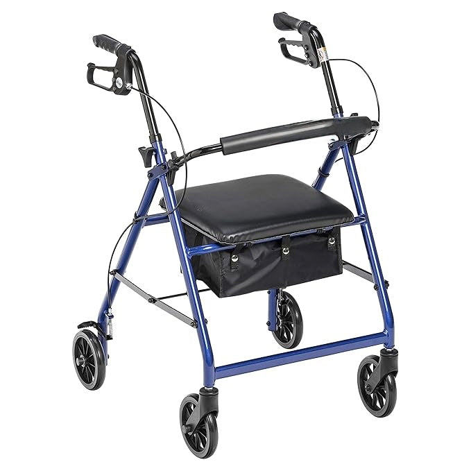 AUDITECH® Rollator Walker with 4 wheels, brakes and seat for elderly and physically disabled people