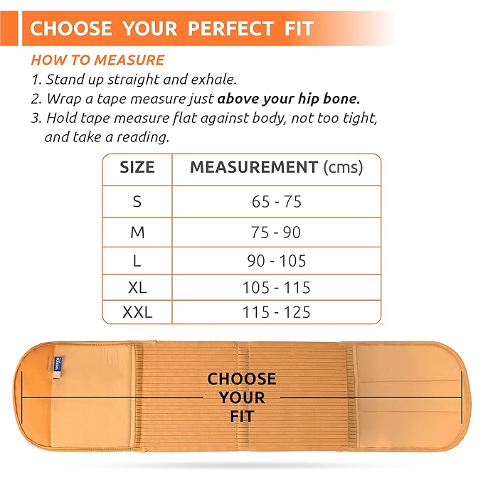 VISSCO Abdominal Belt (8 Inches), for Post Pregnancy Support, Helps the Weak Abdominal Muscles & Toning the Abdomen Muscles,Tummy Trimmer for Men & Women