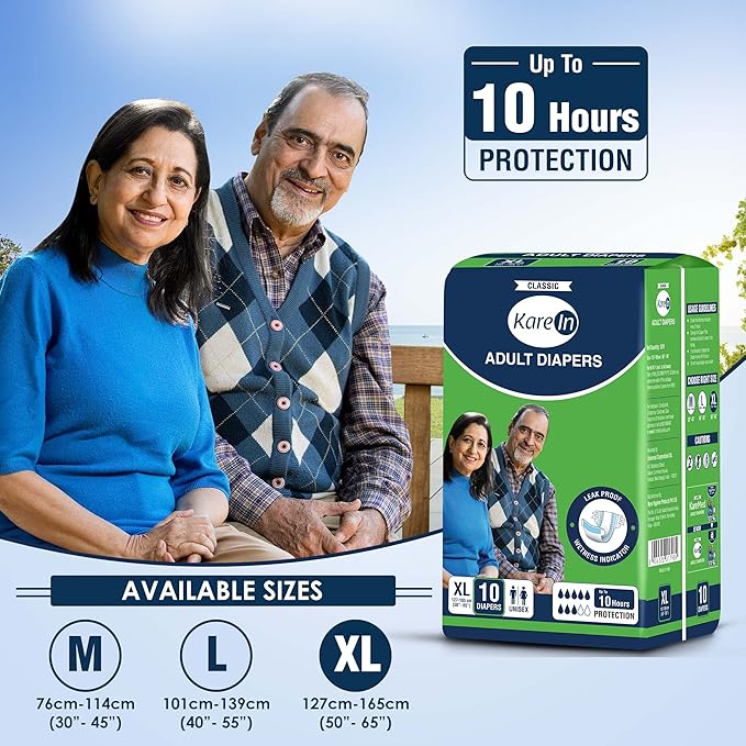 KareIn Classic Adult Diapers, Extra Large, Waist Size 127-165 Cm (50