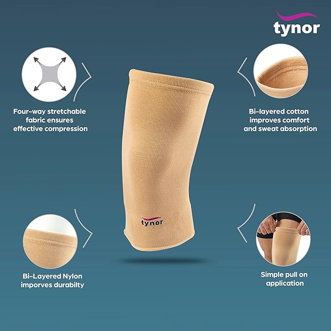 TYNOR Knee cap for Men & Women, Knee Sleeve for Pain Relief (Latex Free)