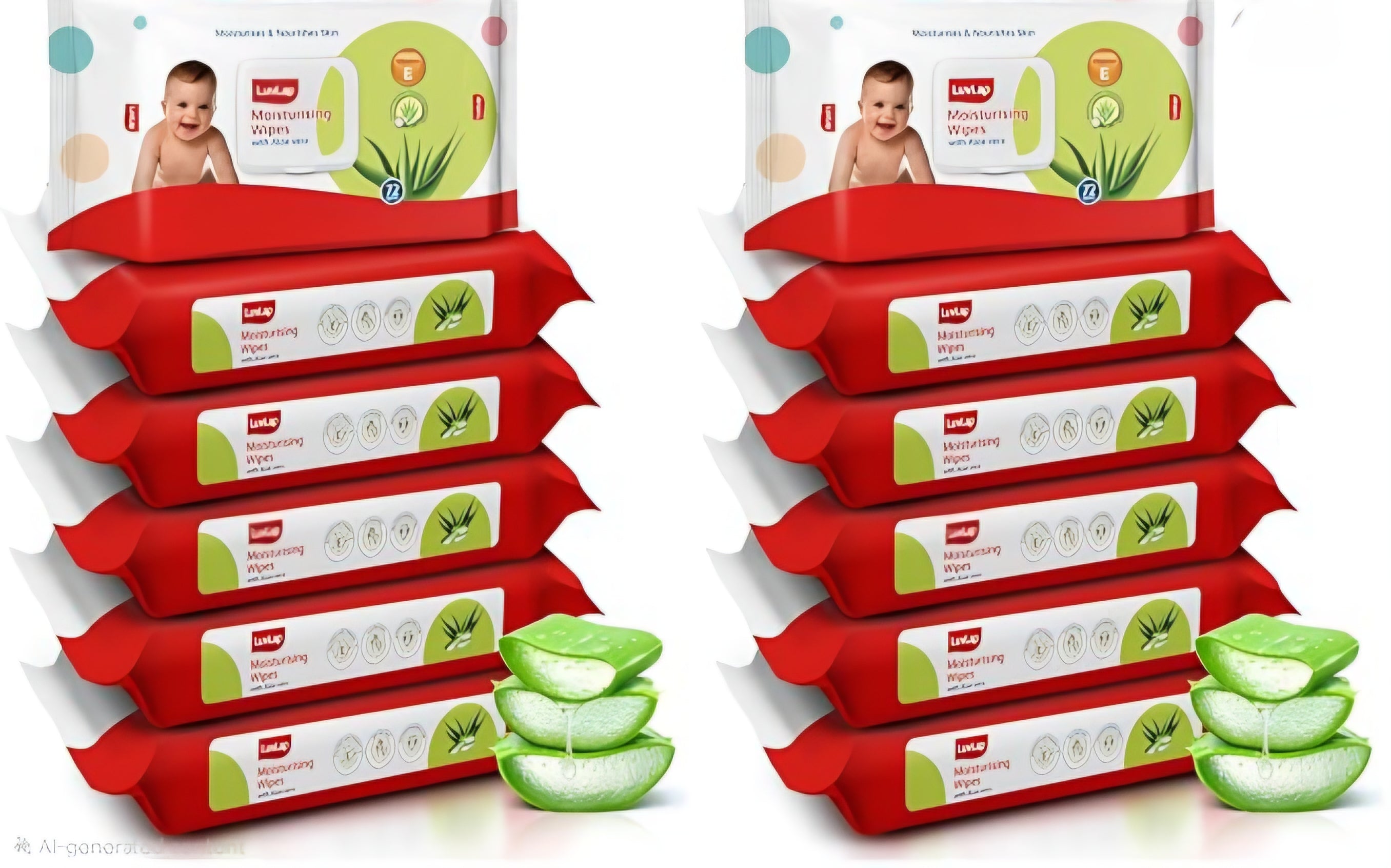LuvLap Baby Moisturising Wipes with Aloe Vera,72 Wipes/pack, with lid
