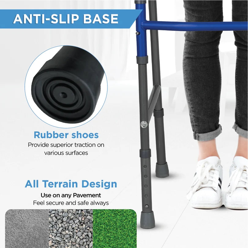 Vissco Medipedic Double Bar Walker with Push-Clip Folding