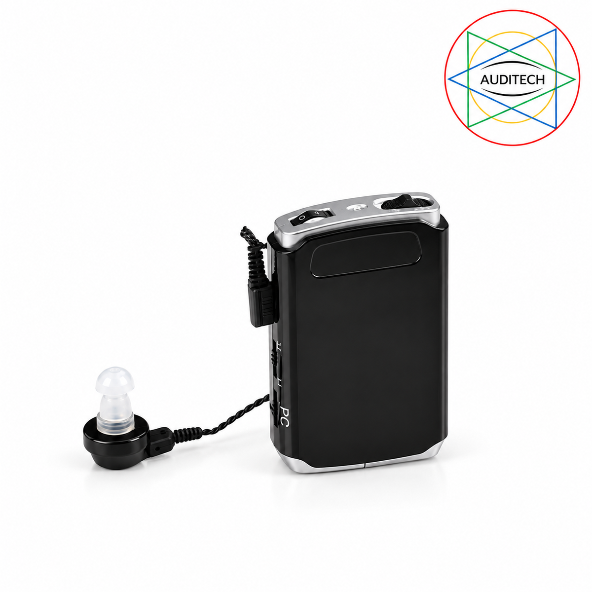 AUDITECH® '16-F' Wired Pocket Style Hearing Aid (Black)