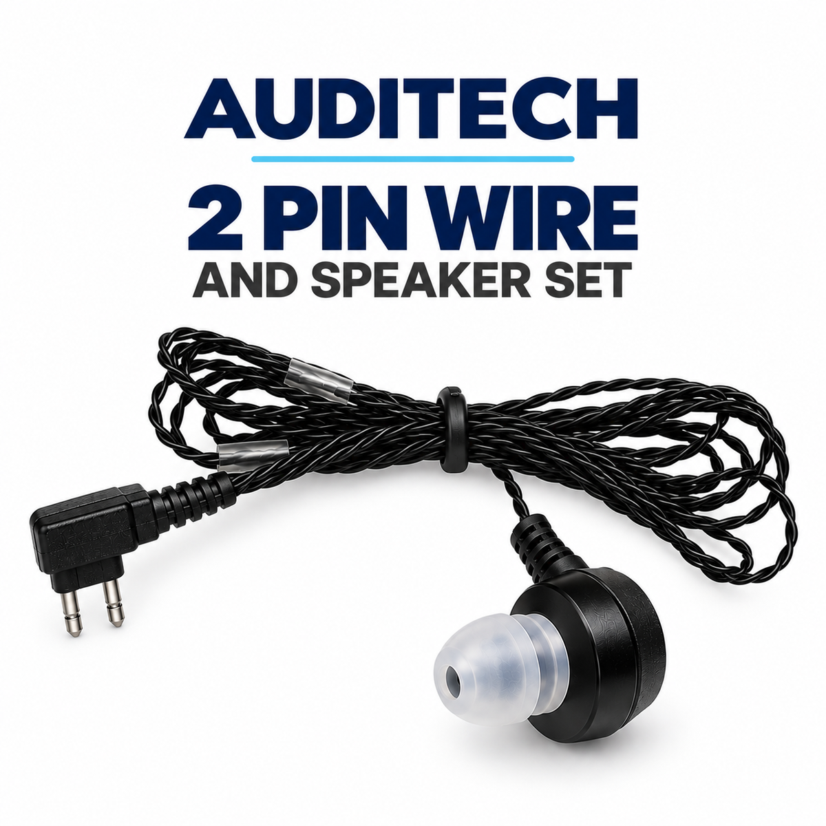 AUDITECH 2 Pin Hearing Aid wire and speaker for pocket model hearing aids (spare parts kit)