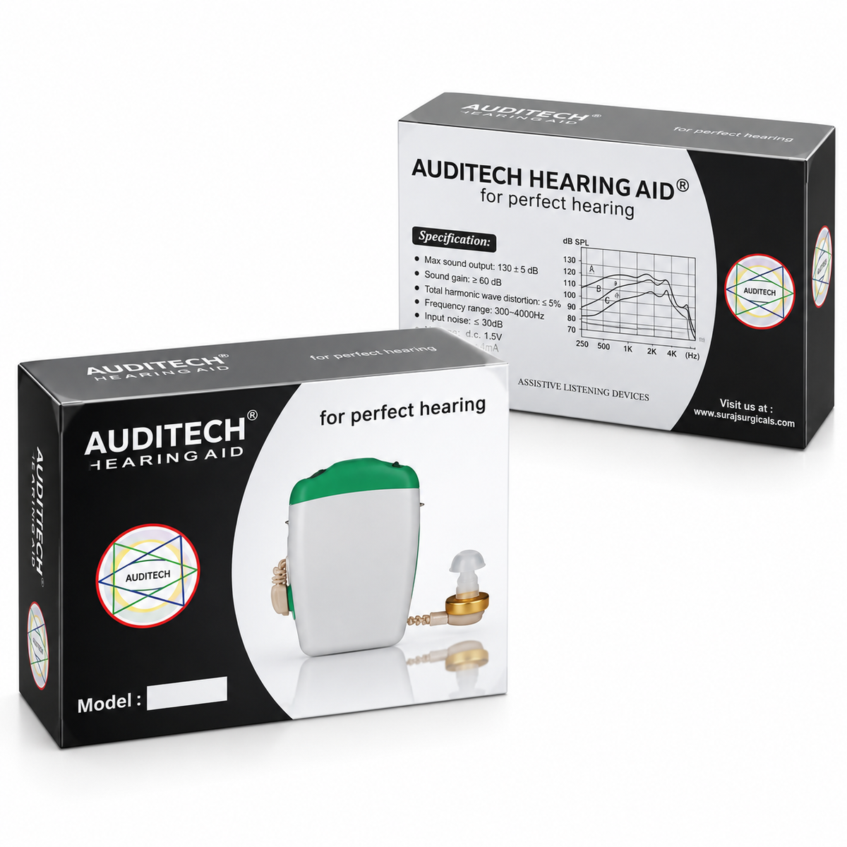 AUDITECH® 'F-16' - Pocket Ear Machine (White)