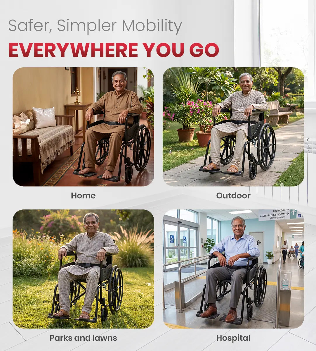 AGEasy WheelAssist Lite Foldable Wheelchair (Black)