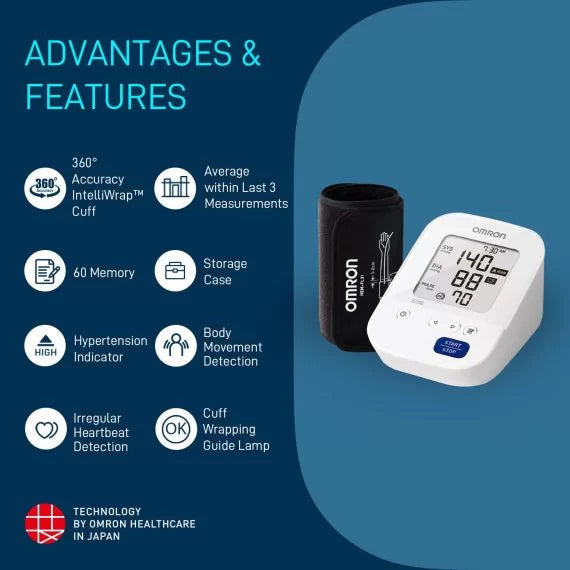 Omron HEM 7156 with 360° Accuracy IntelliWrap™ Cuff & Average of Last 3 Measurements