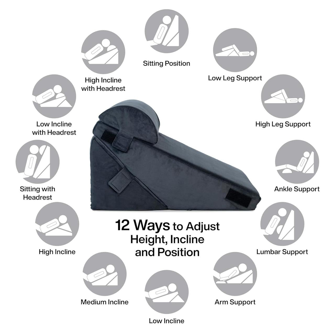 AUDITECH 3 in 1 multipurpose wedge cushion for back support and sleeping posture (colour may vary)