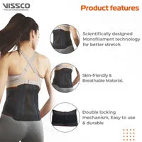 VISSCO PRO Lumboset Advance Belt, Back Support for Back Pain Relief, Disc Herniation, Posture Correction, Ergonomic Design, Breathable & Skin Friendly Material for Men & Women