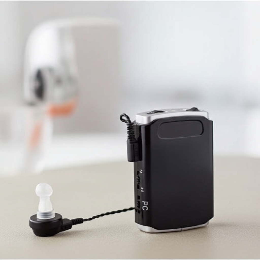 AUDITECH® '16-F' Wired Pocket Style Hearing Aid (Black)