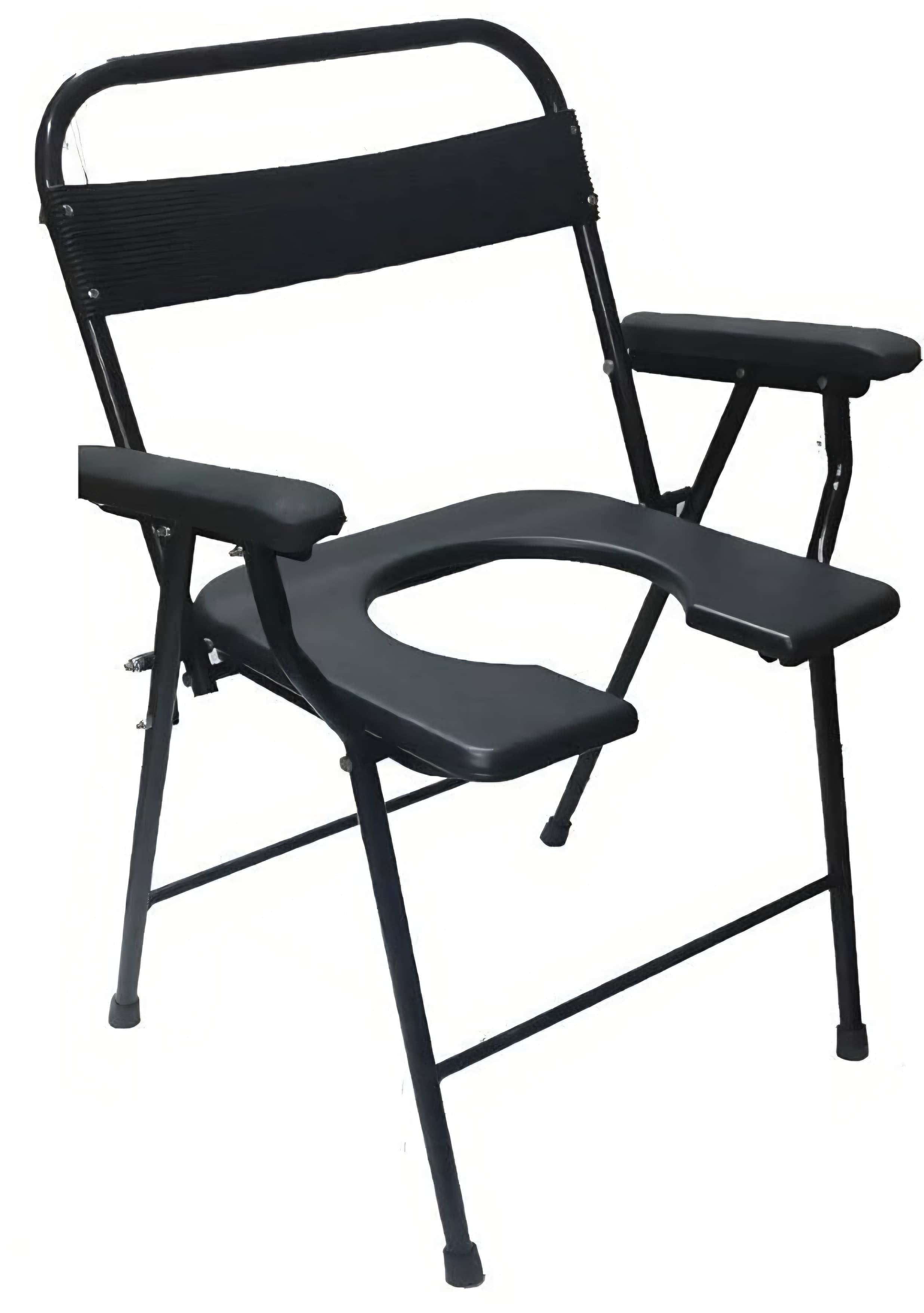 AUDITECH commode chair with hand and back support (black)