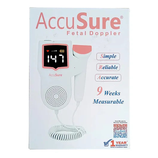 AccuSure Fetal Doppler FD-01 for Mothers Fetal Heart Rate Monitor
