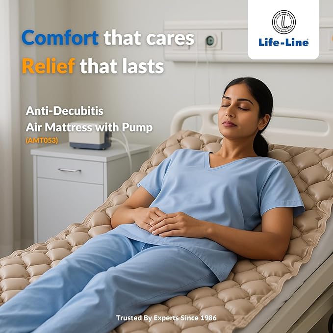 Life LINE Anti-Decubitus Air Mattress with Pump | Alternating Pressure Air Bed for Bed Sore Prevention