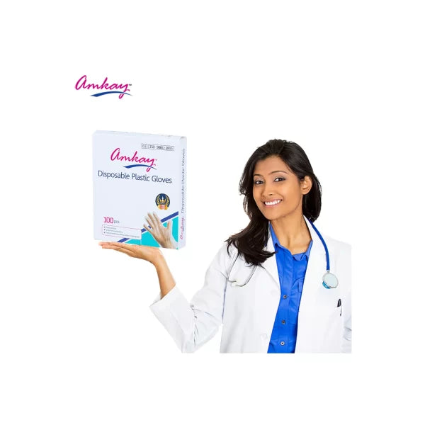 Amkay Disposable Plastic Gloves 11″ X 12″