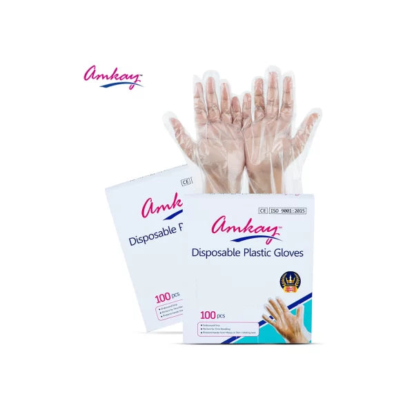 Amkay Disposable Plastic Gloves 11″ X 12″