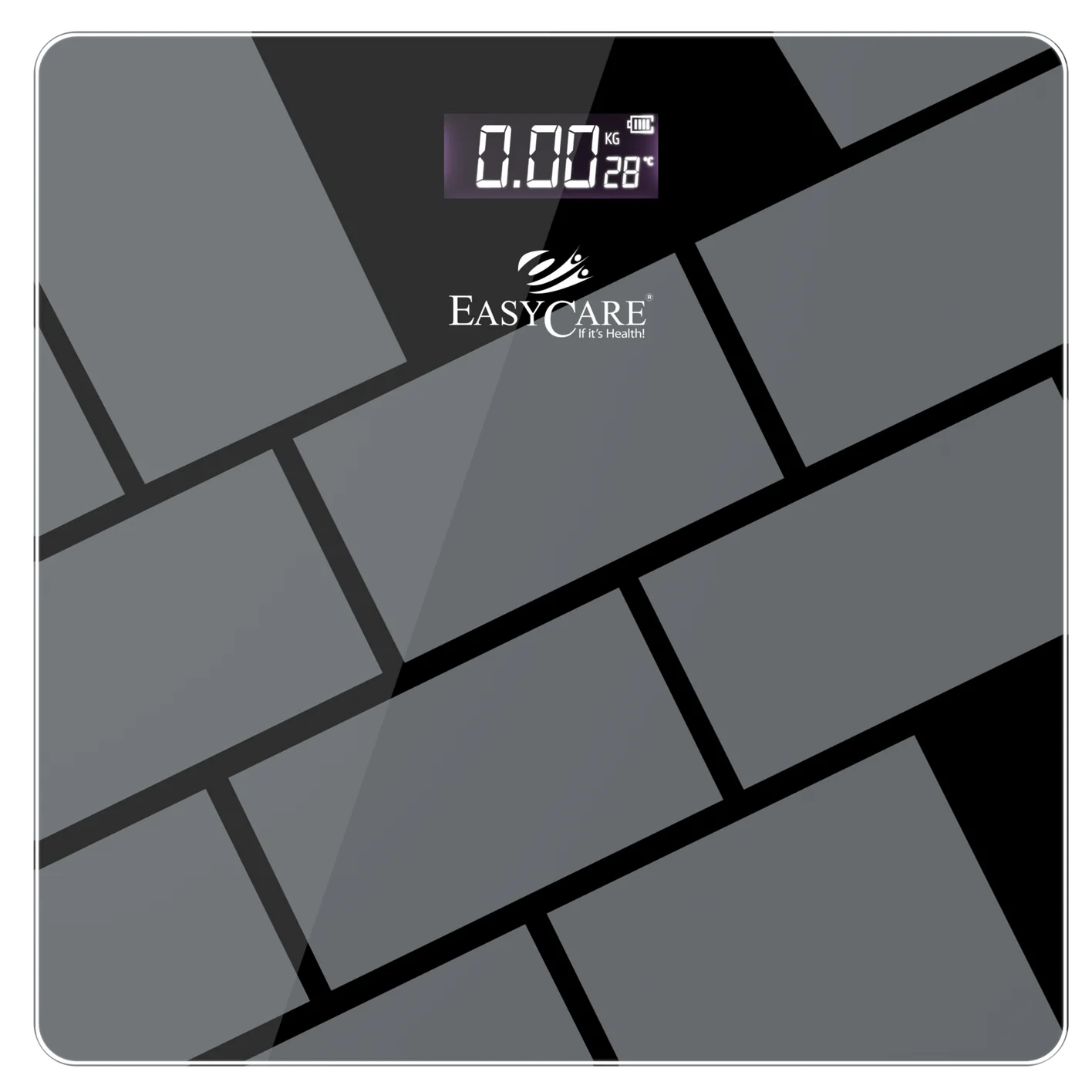 EASYCARE (EC3640) Thick Tempered Glass Digital Weighing Scale with upto 180KG weighing capacity, Black