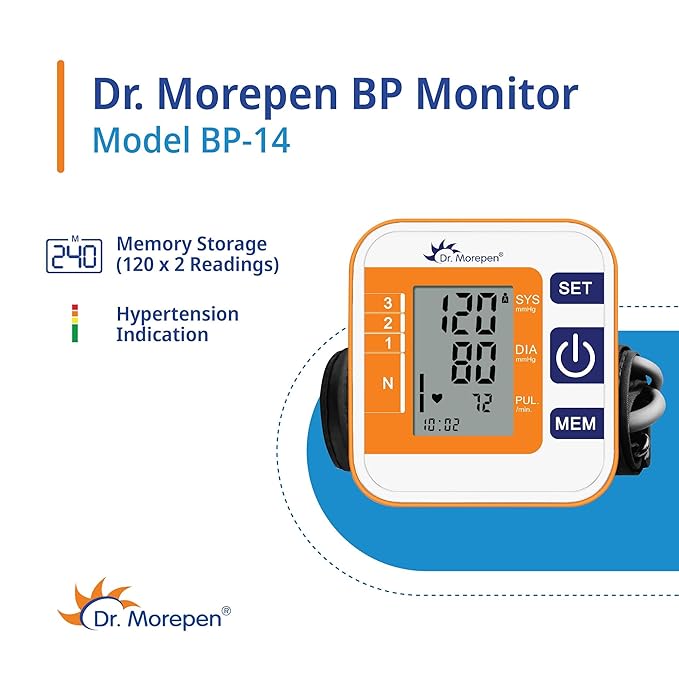 Dr. Morepen Digital Blood Pressure Monitor Model BP 14 with LCD display