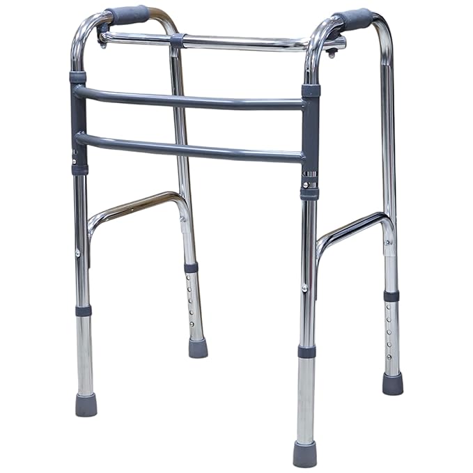AUDITECH chrome finish foldable walker for adults (reciprocal movement)