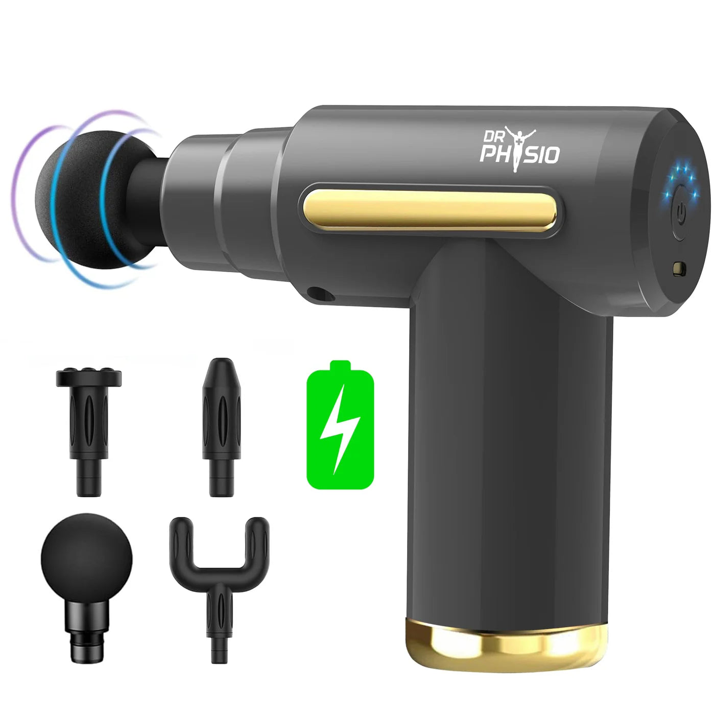 Dr TRUST USA Vibe Graphite Gun Massager 1038 Deep Tissue Percussive Massage Machine