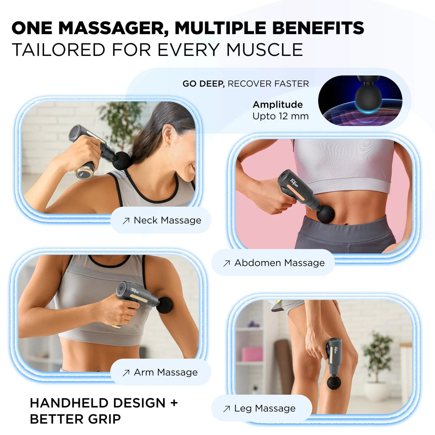 Dr TRUST USA Vibe Graphite Gun Massager 1038 Deep Tissue Percussive Massage Machine