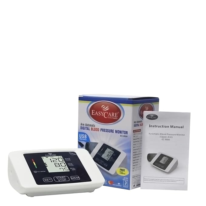 EASYCARE German Tech Fully Automatic Digital Blood Pressure Monitor with USB Power Supply - Accurate and Convenient BP Monitoring (EC-9000)