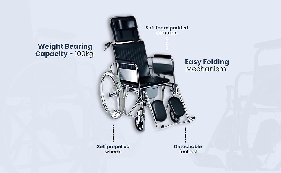 Karma Rainbow 8 Reclining Wheelchair With Commode