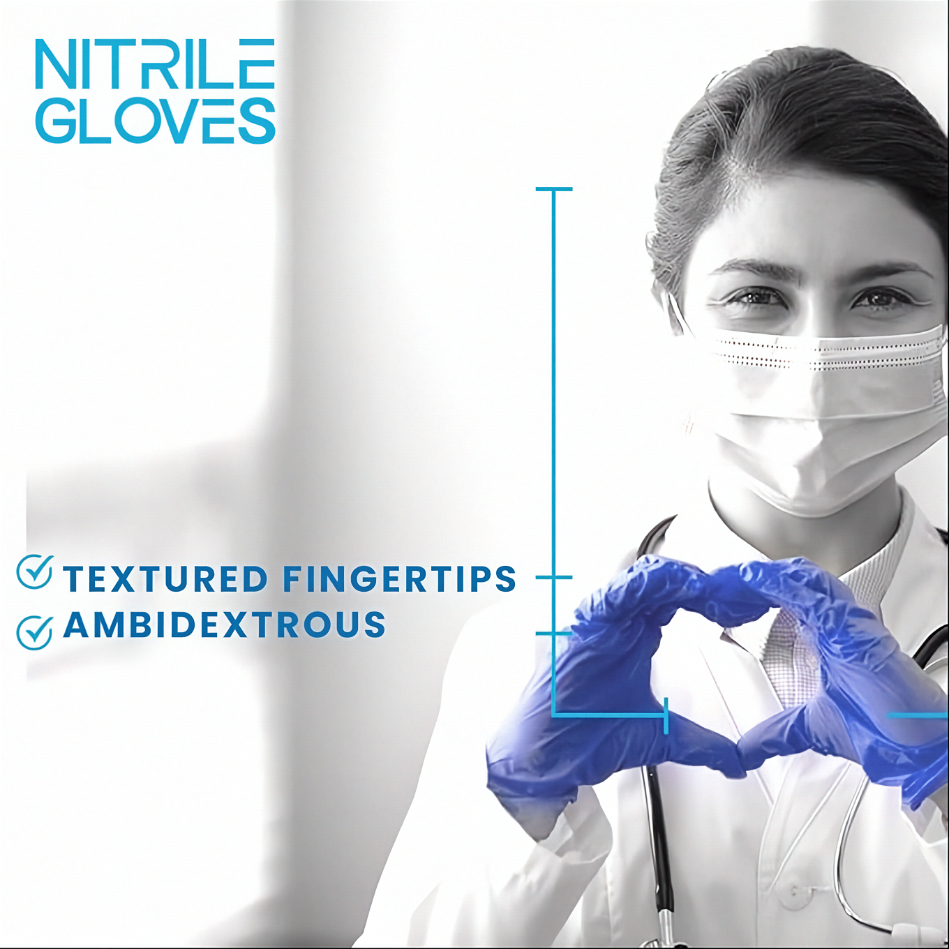 Ntrile Gloves 100pc per pack (M Size) for clinic and home use