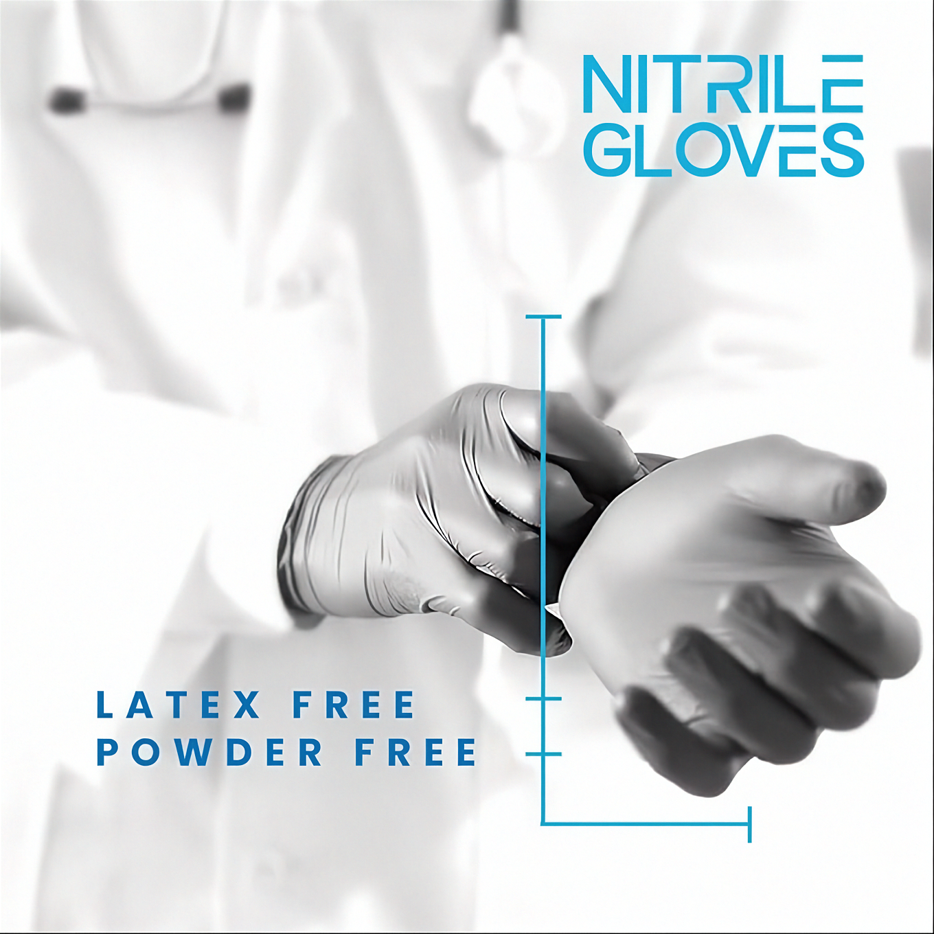 Romsons Blue Nitrile Medical Examination Hand Gloves - Medium (100 Pieces per box)