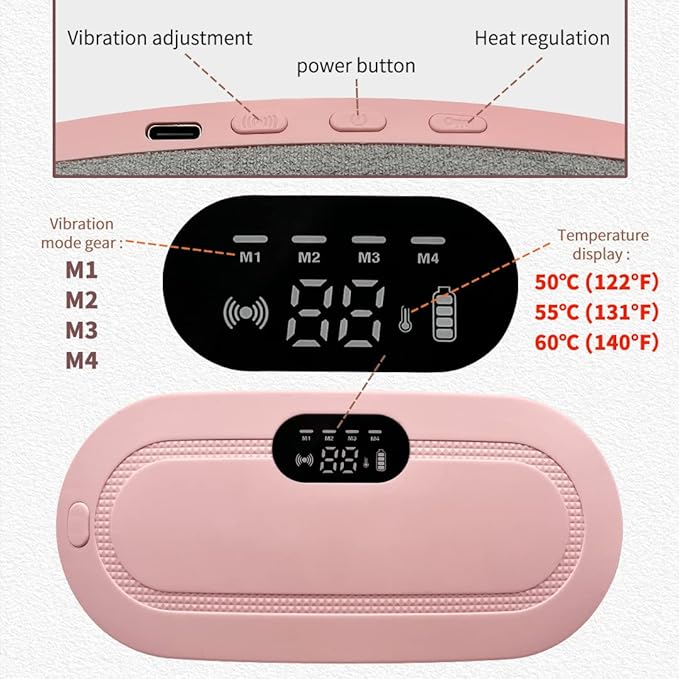 AUDITECH Portable Cordless Heating Pad and massager for Menstrual Cramps Relief