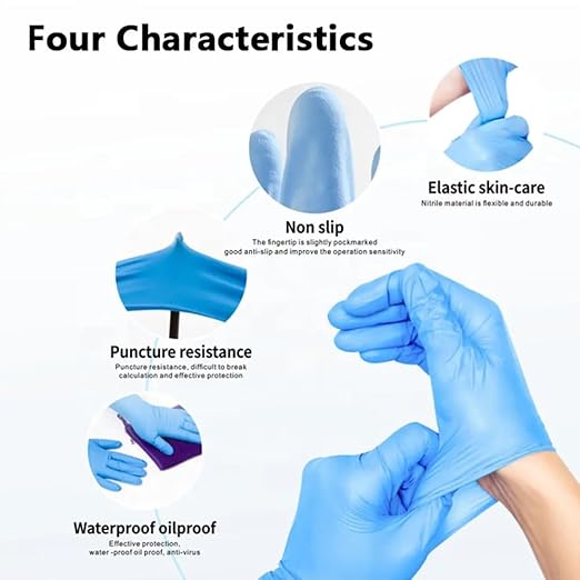 MEDROYAL NO.1 GLOVE Nitrile Gloves Surgical (100 Pcs, Blue, Medium)
