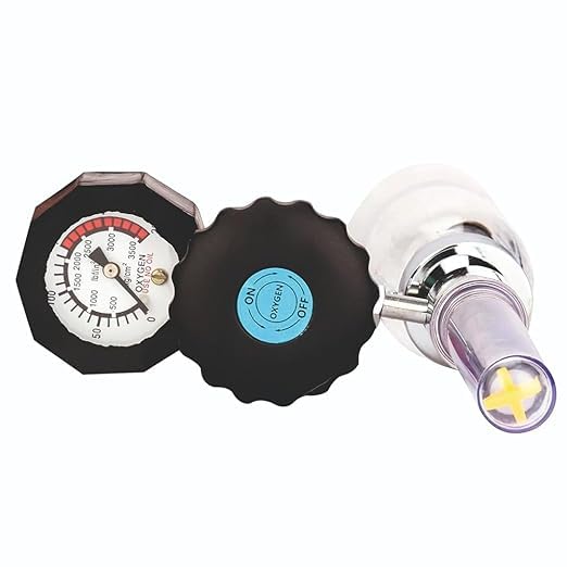 Oxygen Flow Meter Adjustment Valve regulator with Humidifier Bottle