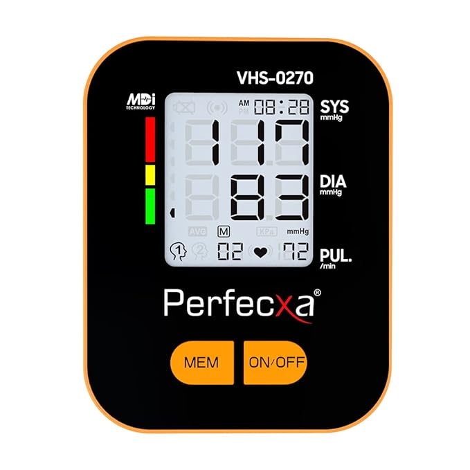 Perfecxa Digital Blood Pressure Machine, MDI - Measure During Inflation with No Sound and No Vibration (Result in 20-30 Seconds) Comes with 2 year Warranty